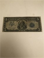 1899 $5 Silver Certificate Indian Horse Blanket