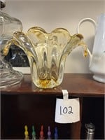 Vintage Amber Glass Murano Bowl