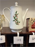 Vintage Porcelain Christmas Teapot