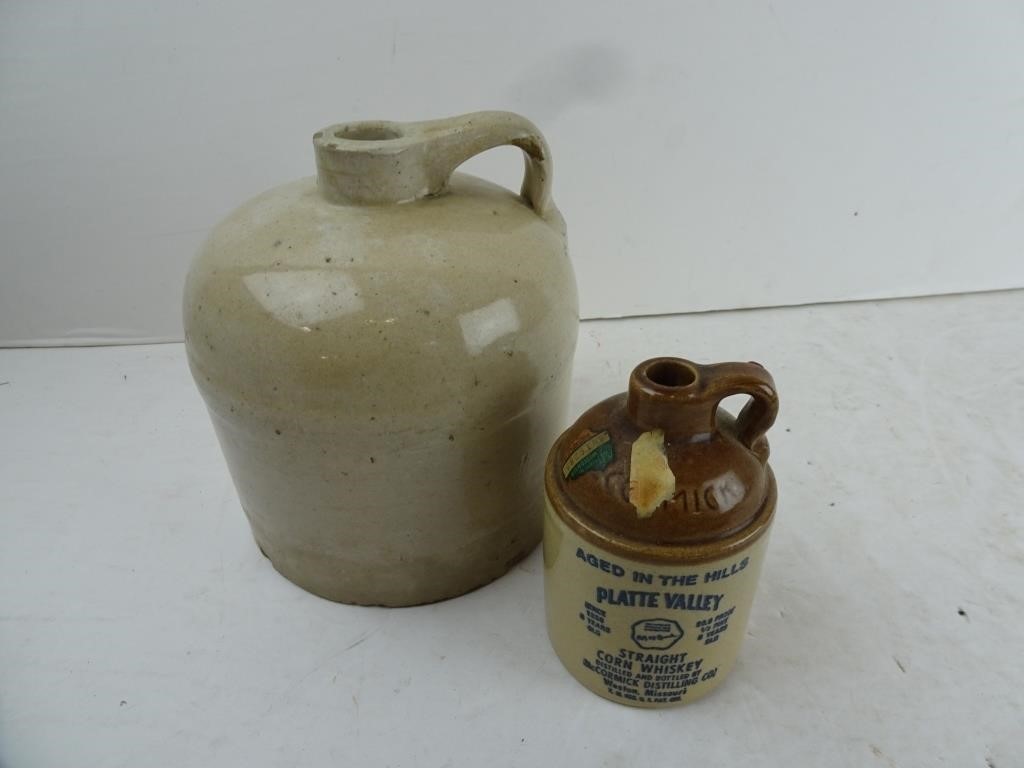 Lot of 2 Stoneware Crock Jugs - McCormick Whiskey