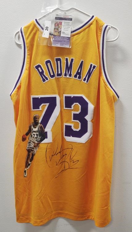 Dennis Rodman Lakers #73 Autographed Jersey