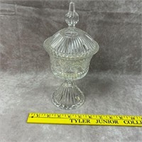 Crystal Etched Glass  Candy Dish