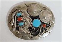 Native American Buffalo Nickel Southwest Buckle