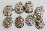 8 Bull Dog or Pug Face Dog Charms