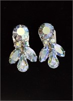 Vintage AB Aurora Borealis Clip-On Earrings