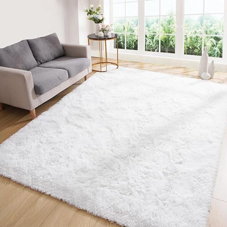 White Rug for Living Room, Large 5X8 Ft Soft