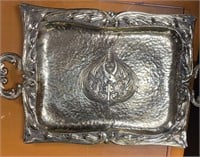 Vintage Serving Platter/Tray Engraved W/ Handles