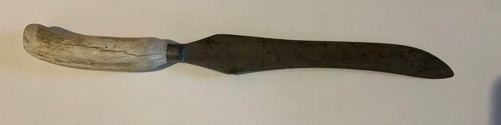 Antique Sheffield England Chef Knife, Stag Handle