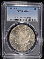 1879-S MORGAN DOLLAR PCGS MS64