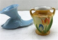 4in vases - whale tail and hand painted Japanese