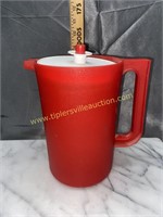 Red Tupperware pitcher