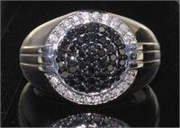 Men's Rolex Style 3/4 ct Black-White Diamond Ring