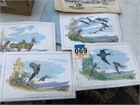 4 Wildlife Place mats and game commission Folder