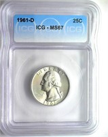 1961-D Quarter ICG MS67 LISTS $3750