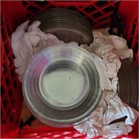 CRATES OF CLEAR GLASS PLATES - 2 TIMES YOUR MONEY