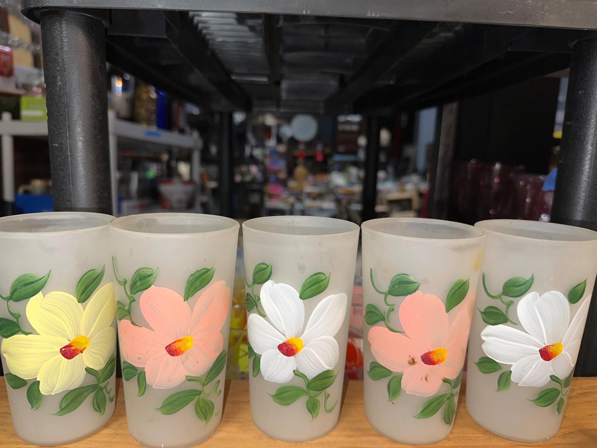 Vintage Frosted Glass Tumblers