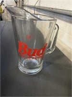 Bud King of Beers glass pitcher