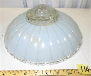Vintage 11" Heavy Glass Pendant Lamp Shade, Blue