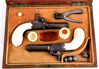 Firearms Pair of Lepage Antique Muff Pistols