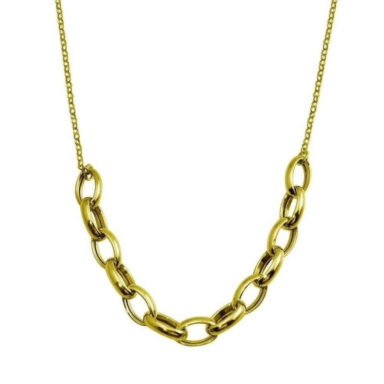 Sterling Silver Large Oval Link Necklace