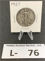 Silver 1937 Walking Liberty Half Dollar