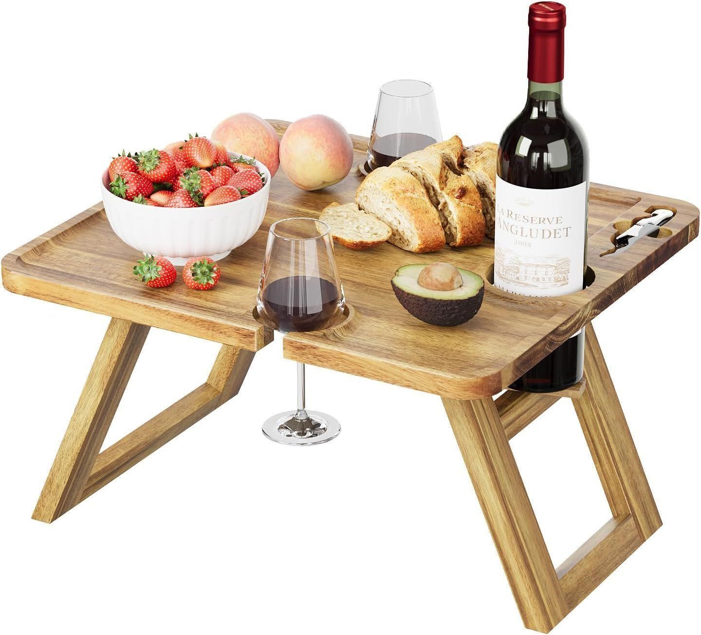 Acacia Wood Wine Picnic Table