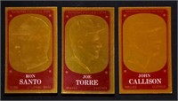 (3) 1965 Topps Gold Embossed Cards: #s 12, 28, 32