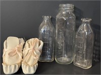 Vintage Glass Baby Bottles & Booties