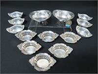 14 sterling silver nut dishes, Gorham, Ryrie Bros