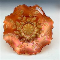 Fenton Marigold Holly Ruffled Bowl