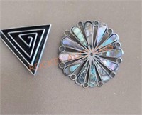 Vintage Mexican silver pin lot