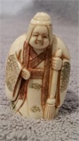 Japanese Hand Carved Double Sided Figurine