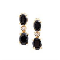 Plated 18KT Yellow Gold 3.30ctw Black Sapphire and