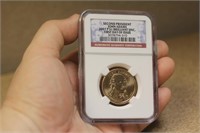 NGC Graded One Dollar Gold Plated Coin