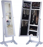 Standing Jewelry Cabinet with Mirror
