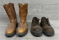 (2) Pairs of Men’s Boots And Shoes
