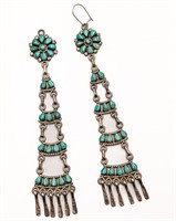 Zuni Turquoise Chandelier Earrings