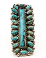 Zuni HUGE Turquoise Cluster Ring Sz. 10.5