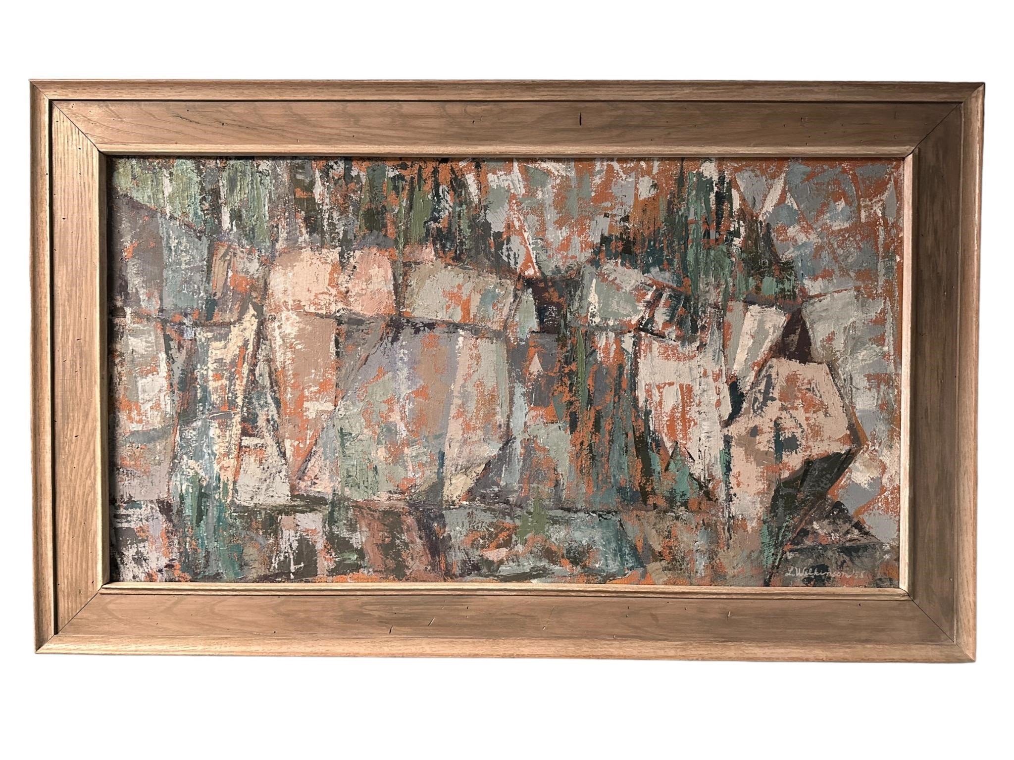 Abstract Oil on Canvas Signed L . Wilkinson '58