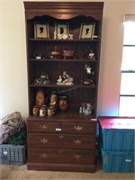 Four Shelf Bookcase with Three Drawer Storage and