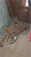 36"x18" vintage wood wagon / iron wheels