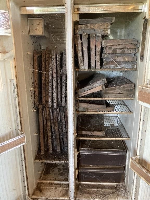 Fridge with bee hive parts