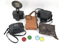 Lot of Vintage Film Cameras Yashica Ansco Polaroid