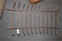 VINTAGE CAST IRON WOOD HOLDER FIRERACK