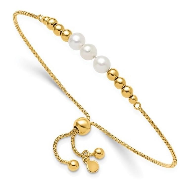 Sterling Silver Gold-plated Pearl Bracelet