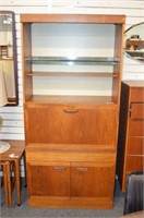 MID CENTURY WALL UNIT  WITH DROP FRONT; 33"