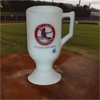 Vintage St. Louis Cardinals Milk Glass Mug