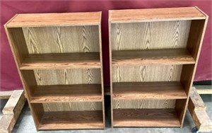 Pair Of Oak Finish Bookcases