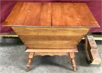 Vintage Solid Maple Table With Storage
