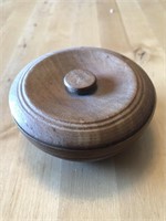 Antique Wood Lidded Bowl and Contents
